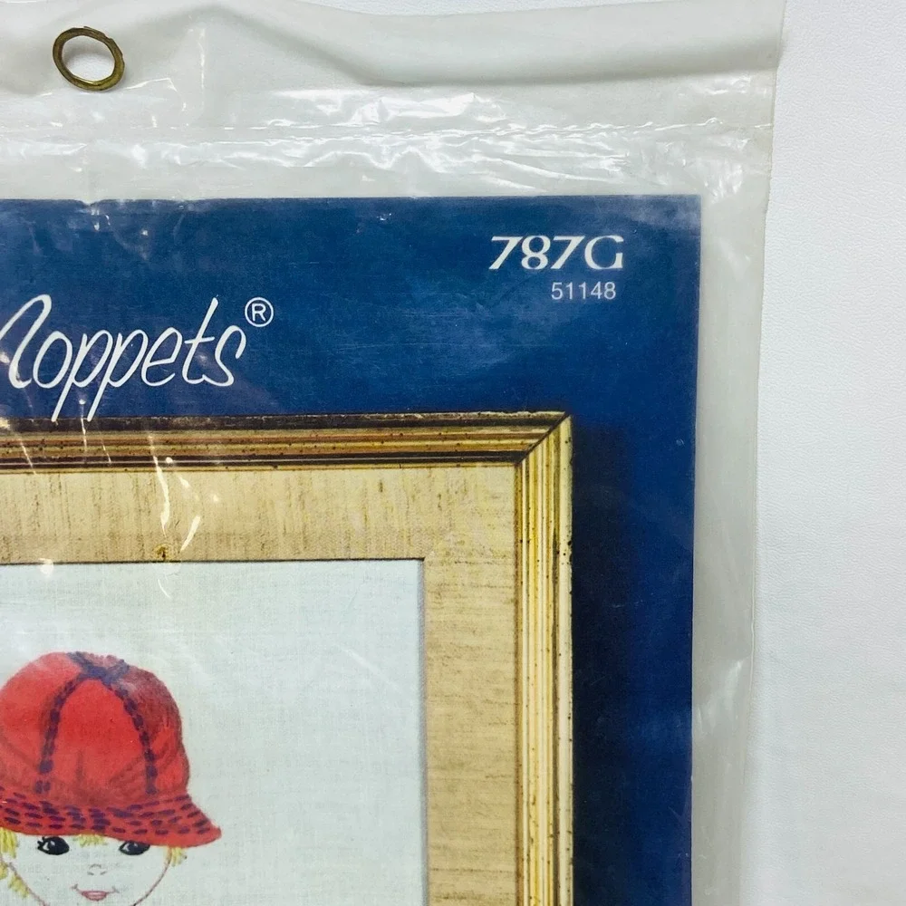 Vintage Creative‎ Stitchery Kit Moppets Crewel Embroidery Little Boy Tennis 787G